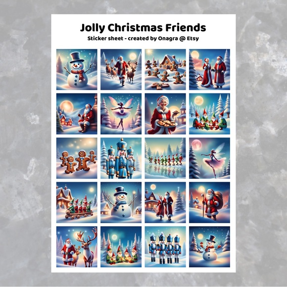 3 /💲20 Stickers! Jolly Christmas Friends holiday stickers - Picture 2 of 3